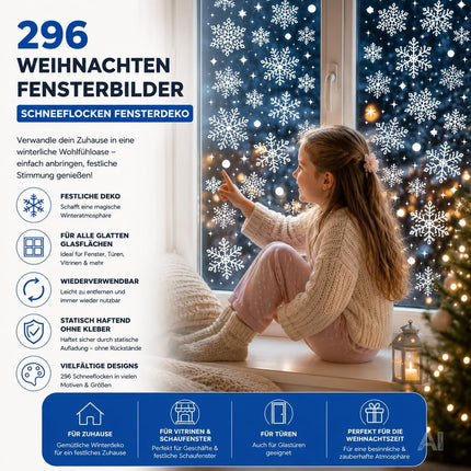 Weiße Schneeflocken-Fensterbilder Modell 4 für winterliche Glasdekoration – Produktmotiv 7