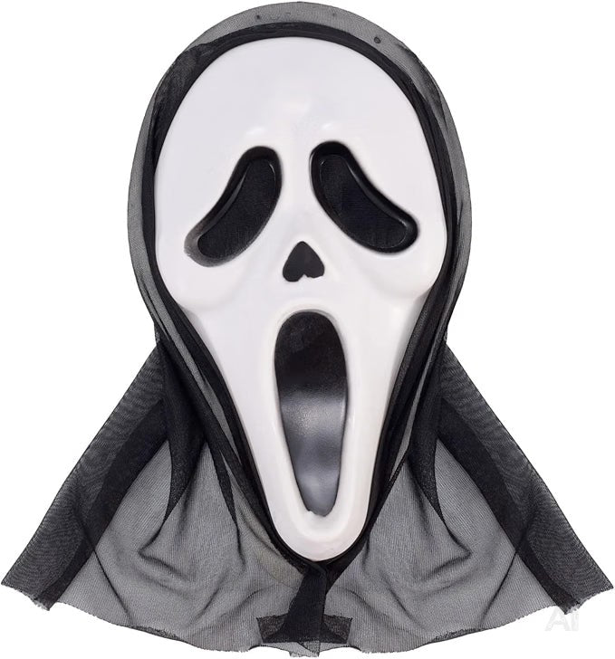 Scream Maske Ghostmaske für Herren & Damen als Kostüm für Halloween Fasching & Karneval