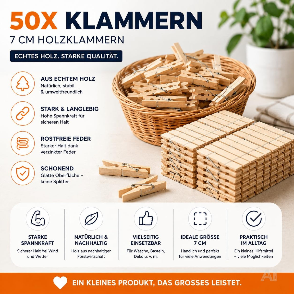 Wäscheklammern aus Holz