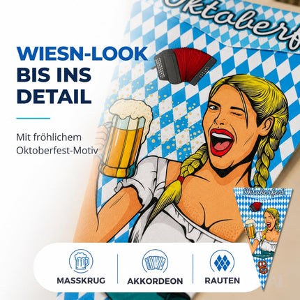 XXL 150 x 90 cm Oktoberfest Wimpel Dreieck Wiesn Deko Dekoration zum Aufhängen für Ihr Oktoberfest Dahoam
