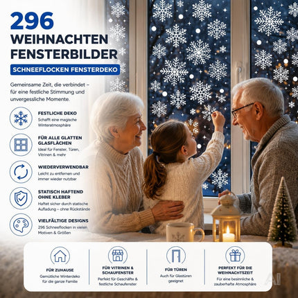 Weiße Schneeflocken-Fensterbilder Modell 4 für winterliche Glasdekoration – Produktmotiv 4
