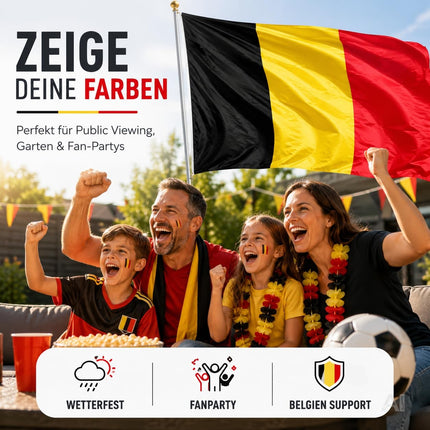 Belgische Flagge in Schwarz-Gelb-Rot – von Fußballfans gehalten