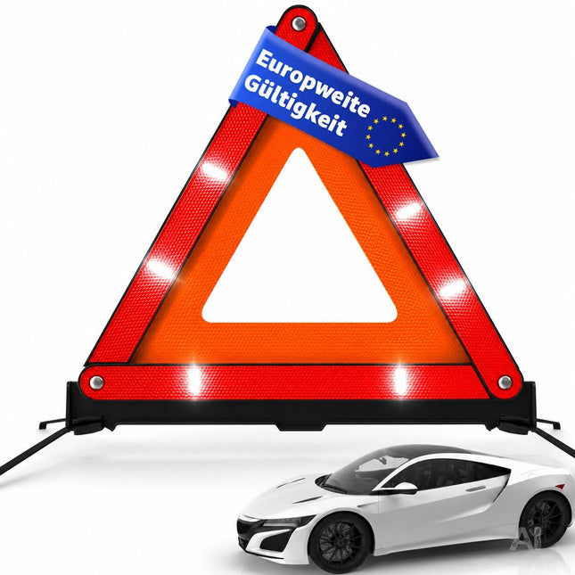 POWR CAR Warndreieck Pannendreieck - Auto PKW Notfalldreieck gemäß StVO ECE R27 2026
