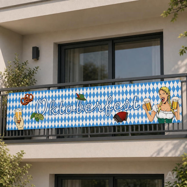 XXL Oktoberfest-Banner 40 x 150 cm Wiesn Deko Dekoration zum Aufhängen für Ihr Oktoberfest Dahoam
