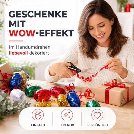18er Ringelband Set mit bunten Farben je 20 Meter - Geschenkband Kräuselband
