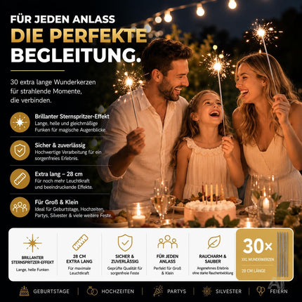 28 cm XXL Wunderkerzen - funkelnde Sternspritzer
