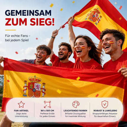 Spanische Flagge in Rot-Gelb-Rot – von Fußballfans gehalten