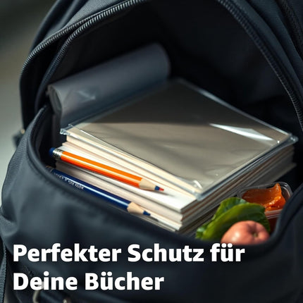 10x Buchumschlag Hefthülle Schutzhülle Einband DIN A4 - transparent klar