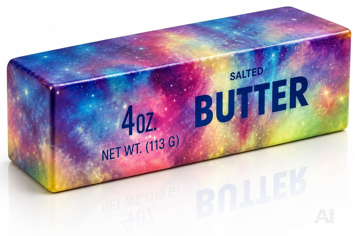 Butter Squishy Antistress-Spielzeug – Weicher Margarine Quetsch zum Knautschen, Fidget Toy für Hände, Arbeitsplatz, Schule & Freizeit (Galaxy bunt)