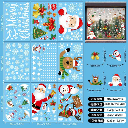 Bunte Weihnachts-Fensterbilder Modell 2 mit Weihnachtsmann, Schneemann und Rentier – Produktmotiv 8