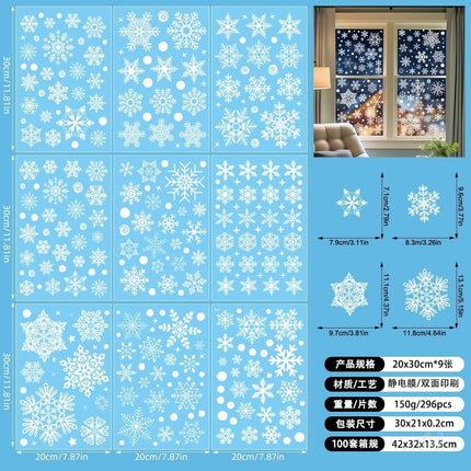 Weiße Schneeflocken-Fensterbilder Modell 4 für winterliche Glasdekoration – Produktmotiv 8