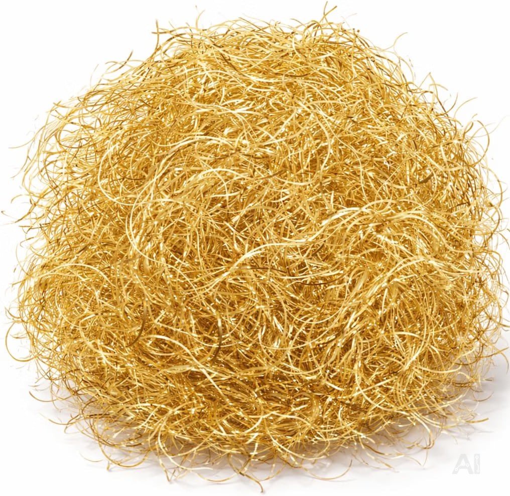Engelshaar - gelockt Lametta ca. 15 Gramm - für Weihnachten & Advent als Deko Dekoration (Gold)