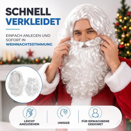 2 in 1 - Nikolausbart-Set - als Verkleidung für Weihnachtsmann