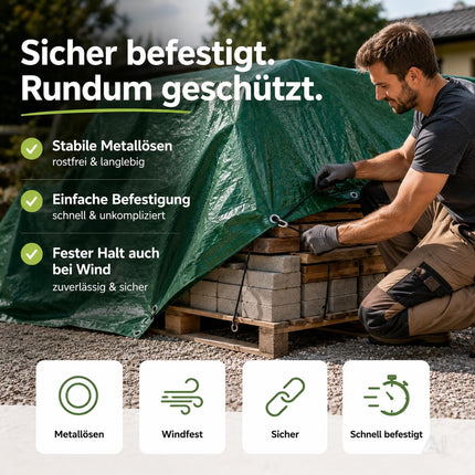 Schutzplane 150 g/m² grün - Allzweck Plane & Gartenplane