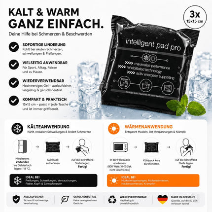 Kompresse Set Schwarz - Kühlpad Kühlkompresse Warmkompresse Kühlpad Schwarz - Kaltkompresse - Kompresse Gelkissen