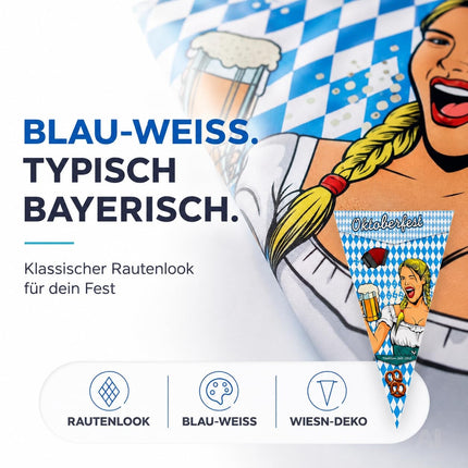 XXL 150 x 90 cm Oktoberfest Wimpel Dreieck Wiesn Deko Dekoration zum Aufhängen für Ihr Oktoberfest Dahoam