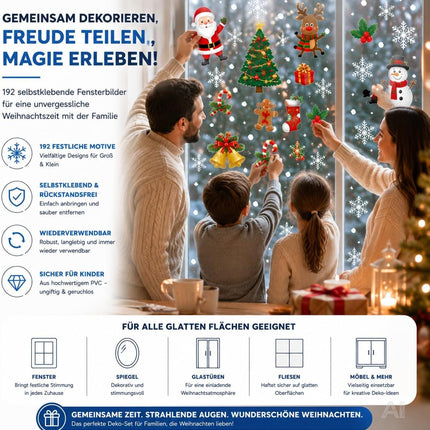 Bunte Weihnachts-Fensterbilder Modell 2 mit Weihnachtsmann, Schneemann und Rentier – Produktmotiv 7