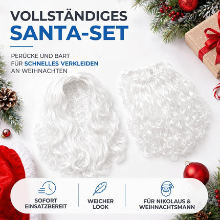 2 in 1 - Nikolausbart-Set - als Verkleidung für Weihnachtsmann