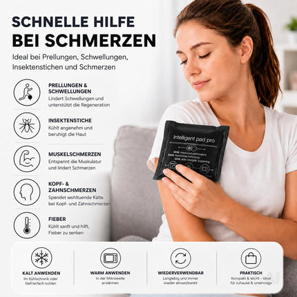 Kompresse Set Schwarz - Kühlpad Kühlkompresse Warmkompresse Kühlpad Schwarz - Kaltkompresse - Kompresse Gelkissen