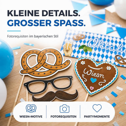 Oktoberfest-Dekorationsset mit weiß-blauen Bannern