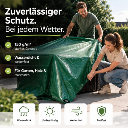 Schutzplane 150 g/m² grün - Allzweck Plane & Gartenplane