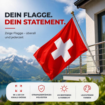 Schweizer Flagge mit weißem Kreuz auf rotem Grund