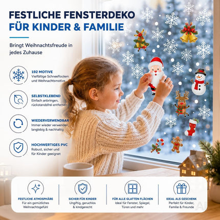 Bunte Weihnachts-Fensterbilder Modell 2 mit Weihnachtsmann, Schneemann und Rentier – Produktmotiv 3