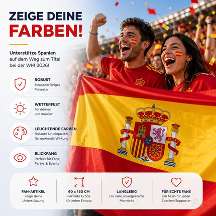 Spanische Flagge in Rot-Gelb-Rot – von Fußballfans gehalten