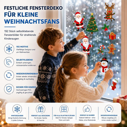 Bunte Weihnachts-Fensterbilder Modell 2 mit Weihnachtsmann, Schneemann und Rentier – Produktmotiv 4