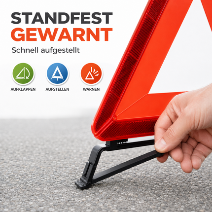 3 in 1 Set Auto Erste Hilfe Kit - KFZ-Verbandskasten, Warnweste, Warndreieck
