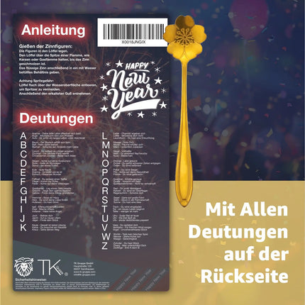 7er Zinngießen Set Zinn Giessen wie Bleigießen mit Löffel & Orakelheft - Gesellschaftspiele