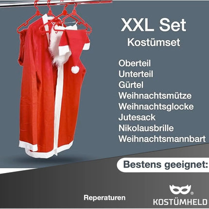 8 in 1 Nikolaus- Weihnachtsmannkostüm - Santa Claus - Weihnachten, Einheitsgröße