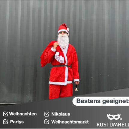 8 in 1 Nikolaus- Weihnachtsmannkostüm - Santa Claus - Weihnachten, Einheitsgröße