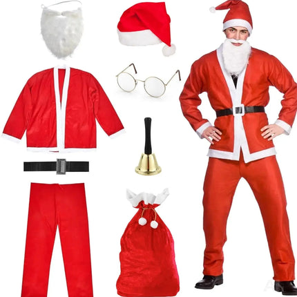 8 in 1 Nikolauskostüm - Weihnachtsmannkostüm für Erwachsene