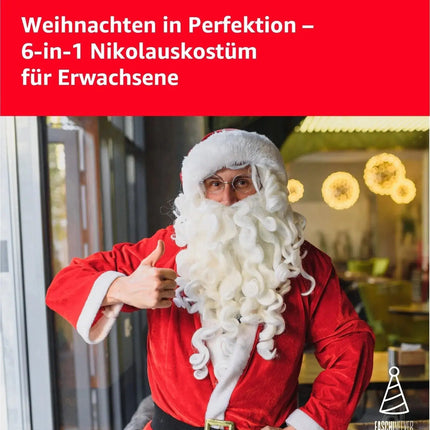 8 in 1 Set Santa Claus - Weihnachtsmannkostüm & Nikolauskostüm - für Weihnachten – Detailansicht 2