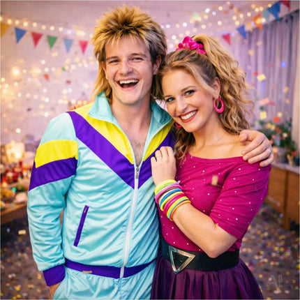 80er-Jahre Retro Overall Kostüm Blau im Vintage-Look – Perfektes Kostüm für Fasching & Karneval (M/L)