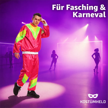 80er-Jahre Retro Kostüm Overall Pink – Vintage Look Kostüm für Fasching & Karneval (L/XL)