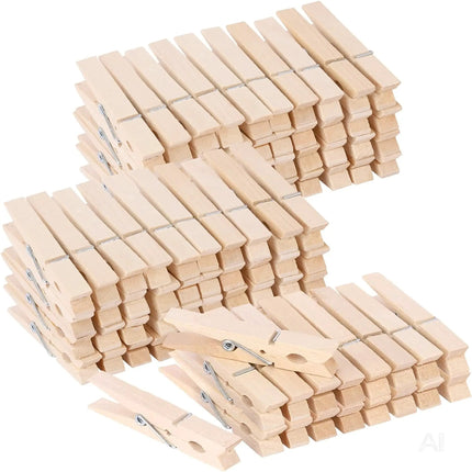 50x Klammern aus echtem Holz - Klammer groß Wäscheklammern Holzklammern