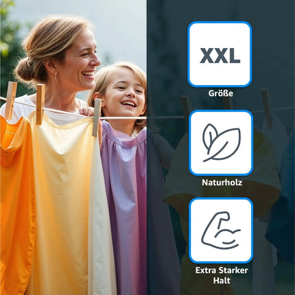 80x Klammern aus echtem Holz - Klammer groß Wäscheklammern Holzklammern - - TK Gruppe® Offizieller Onlineshop