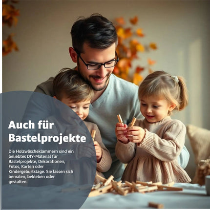 80x Klammern aus echtem Holz - Klammer groß Wäscheklammern Holzklammern - - TK Gruppe® Offizieller Onlineshop
