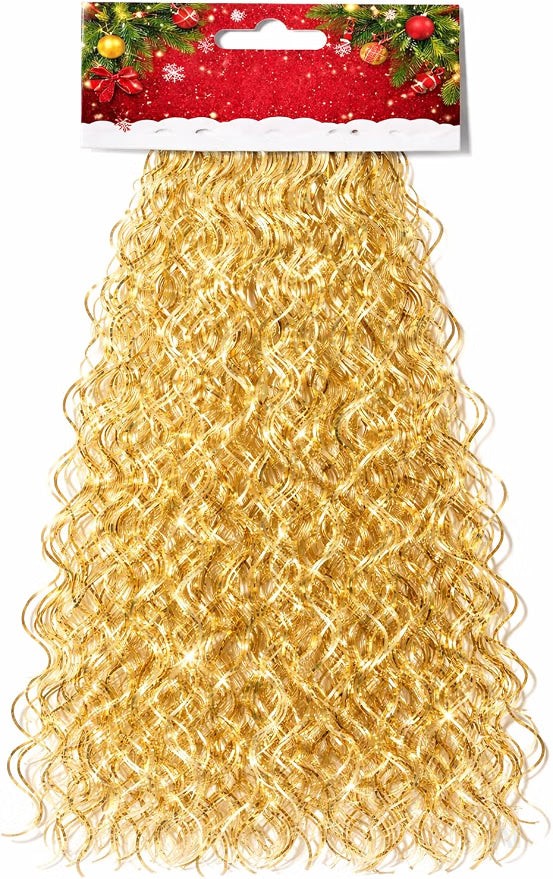 Lametta Weihnachten als Deko & Dekoration zu Advent an Weihnachten - Weihnachtsbaum & Tannenbaum (Gold)