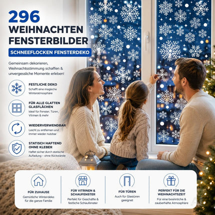 Weiße Schneeflocken-Fensterbilder Modell 4 für winterliche Glasdekoration – Produktmotiv 3