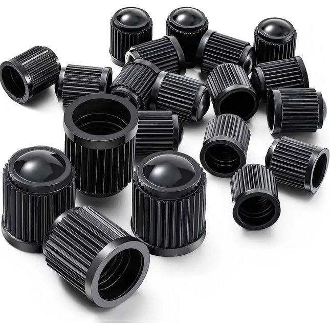 8X Passgenaue Ventilkappen Autoventil Kappe Ventil Fahrradventil - schwarz für PKW