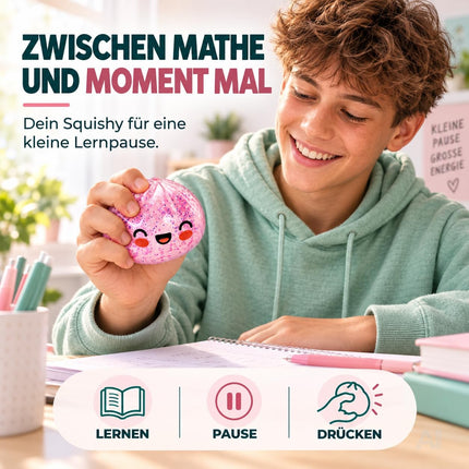 Dumpling Squishy XXL – Antistress-Spielzeug und Fidget-Spielzeug zur Beschäftigung und Ablenkung für Büro, Schule & Alltag (1x Zufällig XXL Ø 9 cm)