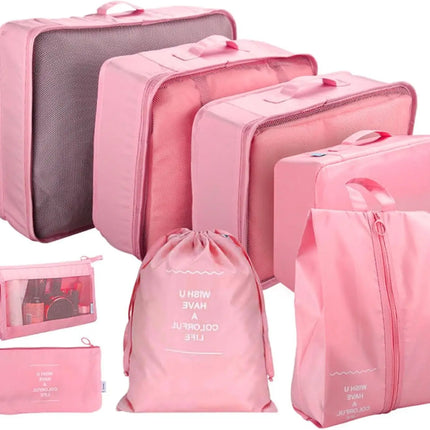 8er Set Kofferorganizer Packtaschen mit Kosmetiktasche - Packtaschen - Packing Cubes - Reiseorganizer & Kleidertaschen für Reisen - Travel Bag