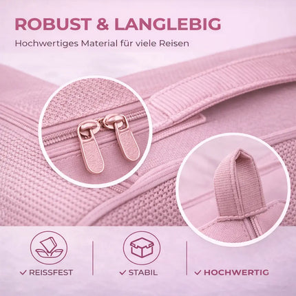 8er Set Kofferorganizer Packtaschen mit Kosmetiktasche - Packtaschen - Packing Cubes - Reiseorganizer & Kleidertaschen für Reisen - Travel Bag (Pink)