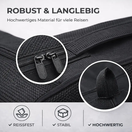 8er Set Kofferorganizer Packtaschen mit Kosmetiktasche - Packtaschen - Packing Cubes - Reiseorganizer & Kleidertaschen für Reisen - Travel Bag (Schwarz)