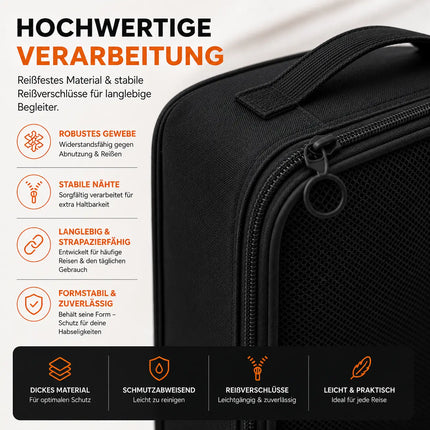 8er Set Kofferorganizer Packtaschen mit Kosmetiktasche - Packtaschen - Packing Cubes - Reiseorganizer & Kleidertaschen für Reisen - Travel Bag (Schwarz)