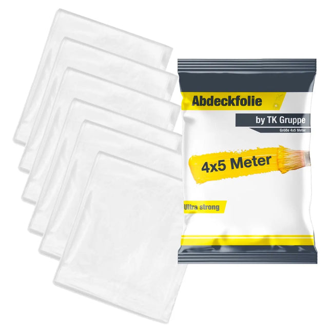 8x Easy Clean - 4 x 5 m - 160 qm - extra stark - Abdeckfolie Maler Abdeckplane Malerfolie