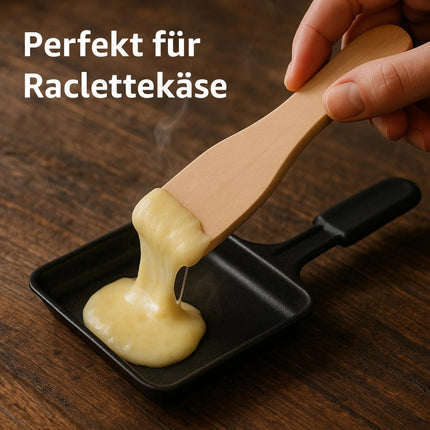 8x Raclette Schaber aus Holz - Praktische Racletteschieber / Käse-Spachtel für Raclette-Pfännchen